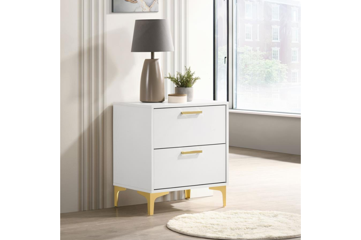 KENDALL 2-DRAWER NIGHTSTAND WHITE