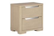 LADERA 2-DRAWER NIGHTSTAND BEDSIDE TABLE LIGHT ELM