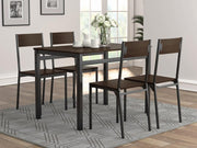 Lana 5-Piece Rectangular Dining Set Dark Brown and Black
