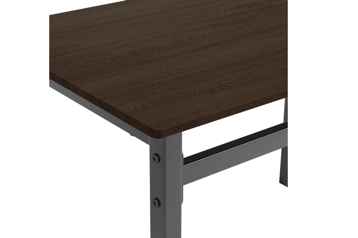 LANA 5-PIECE RECTANGULAR DINING SET DARK BROWN AND BLACK