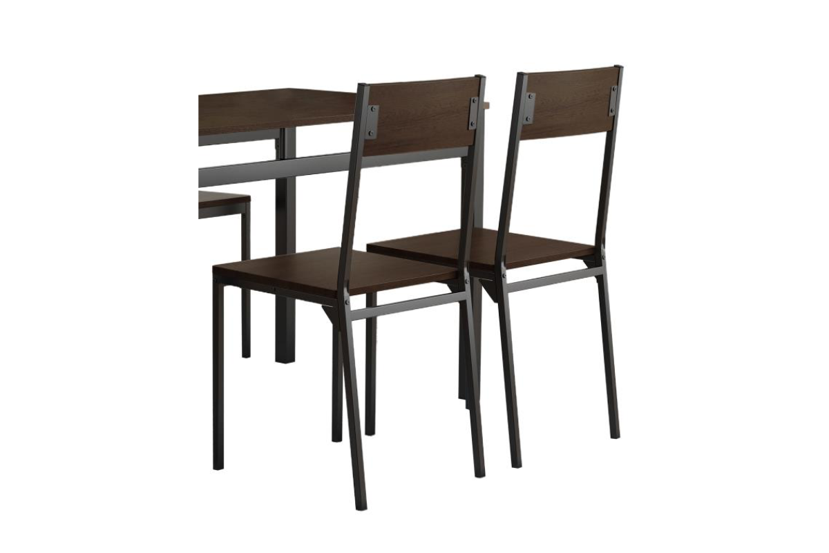 LANA 5-PIECE RECTANGULAR DINING SET DARK BROWN AND BLACK