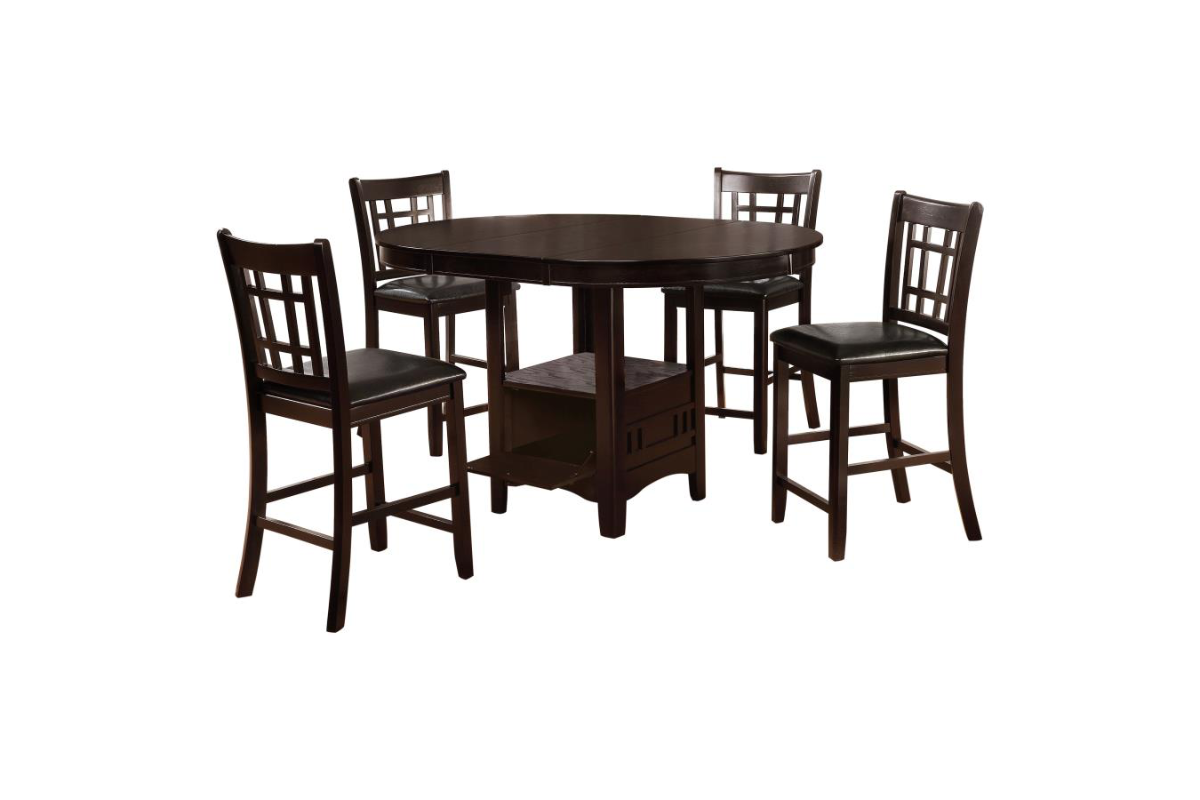 LAVON 5-PIECE OVAL COUNTER HEIGHT DINING SET ESPRESSO