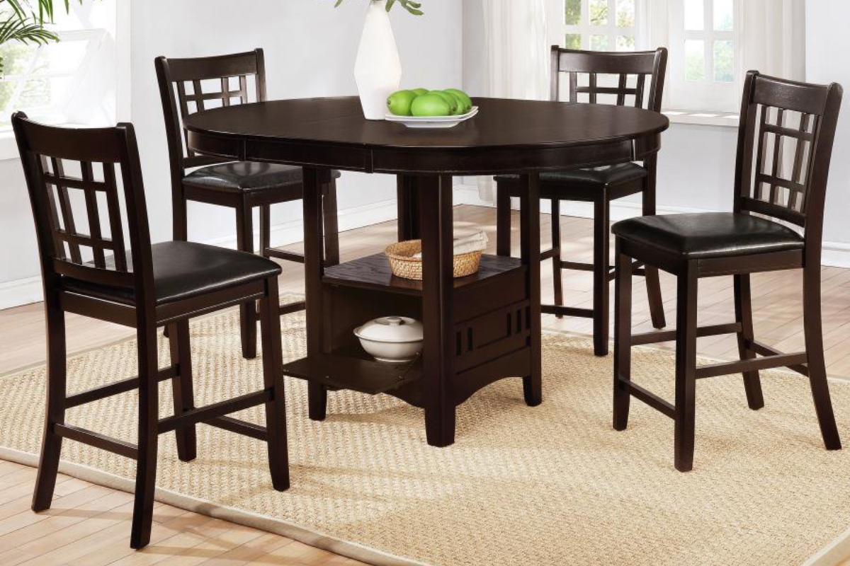 LAVON 5-PIECE OVAL COUNTER HEIGHT DINING SET ESPRESSO