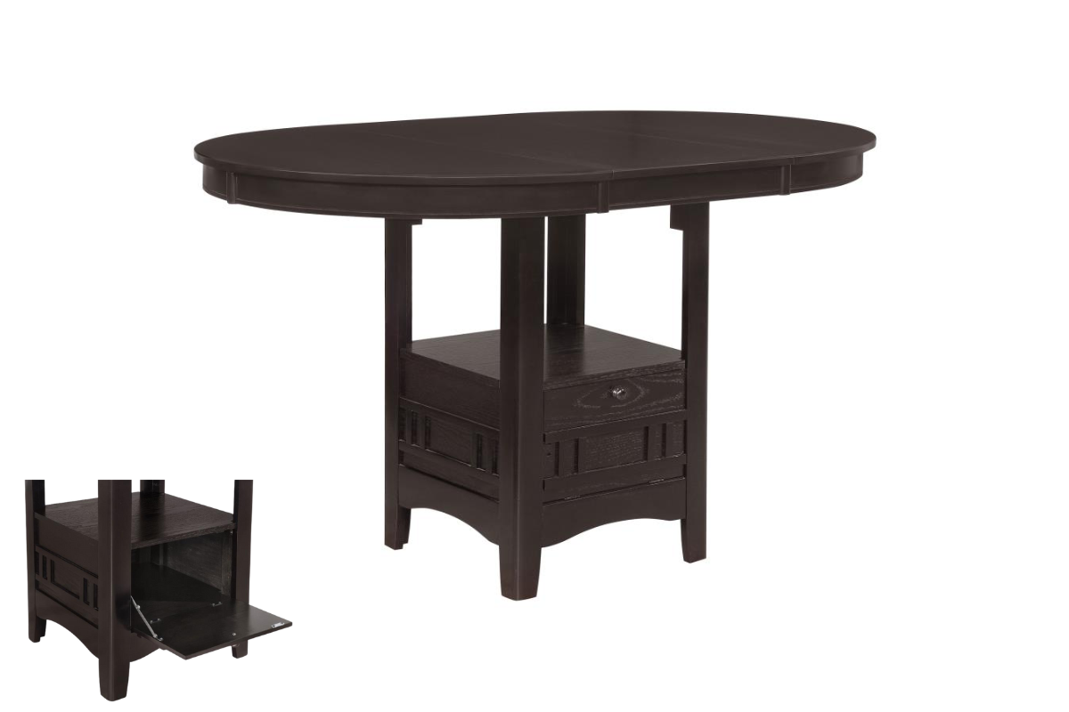 LAVON 5-PIECE OVAL COUNTER HEIGHT DINING SET ESPRESSO