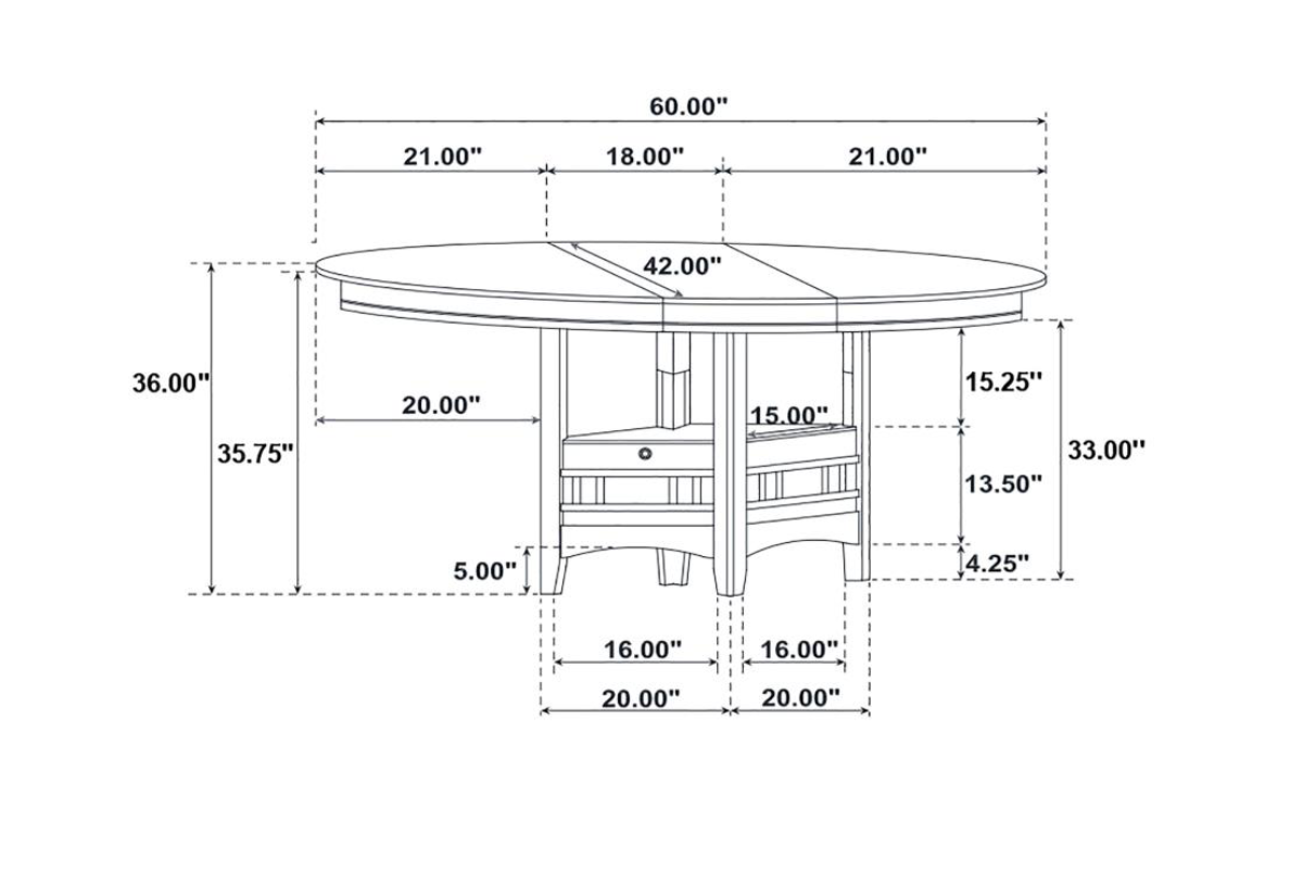 LAVON 5-PIECE OVAL COUNTER HEIGHT DINING SET ESPRESSO