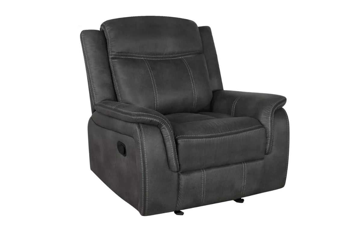 LAWRENCE  UPHOLSTERED RECLINING SOFA SET CHARCOAL