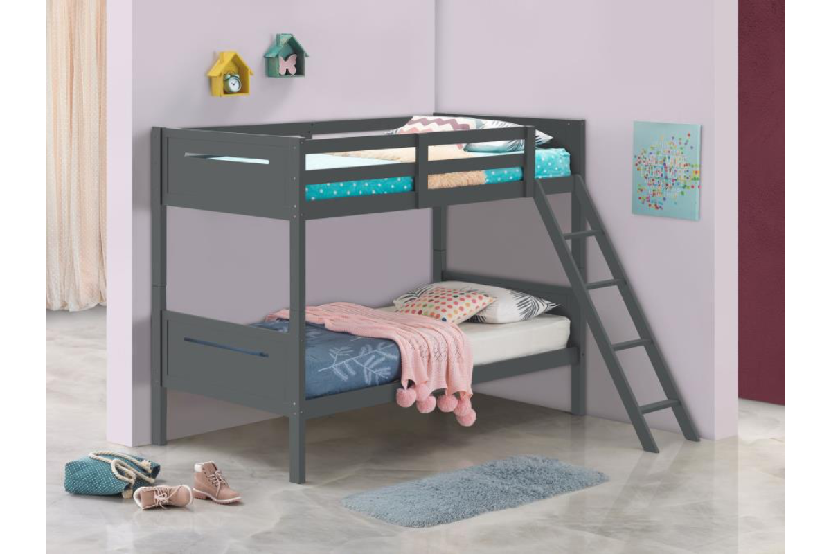 LITTLETON WOOD TWIN OVER TWIN BUNK BED
