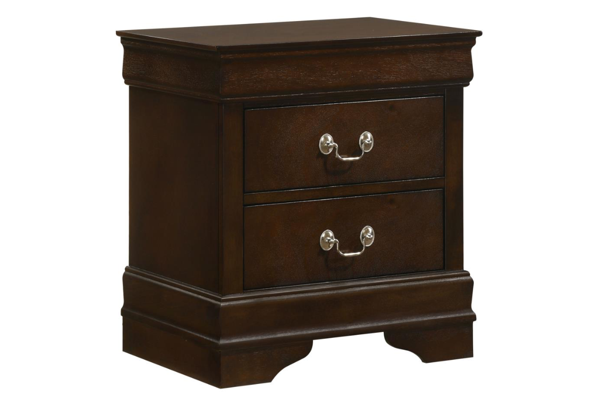 LOUIS PHILIPPE 2-DRAWER NIGHTSTAND CAPPUCCINO