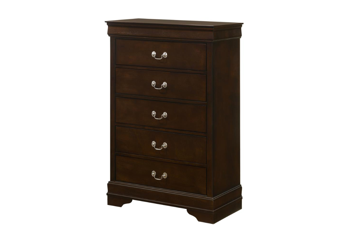 LOUIS PHILIPPE 5-DRAWER BEDROOM CHEST CAPPUCCINO