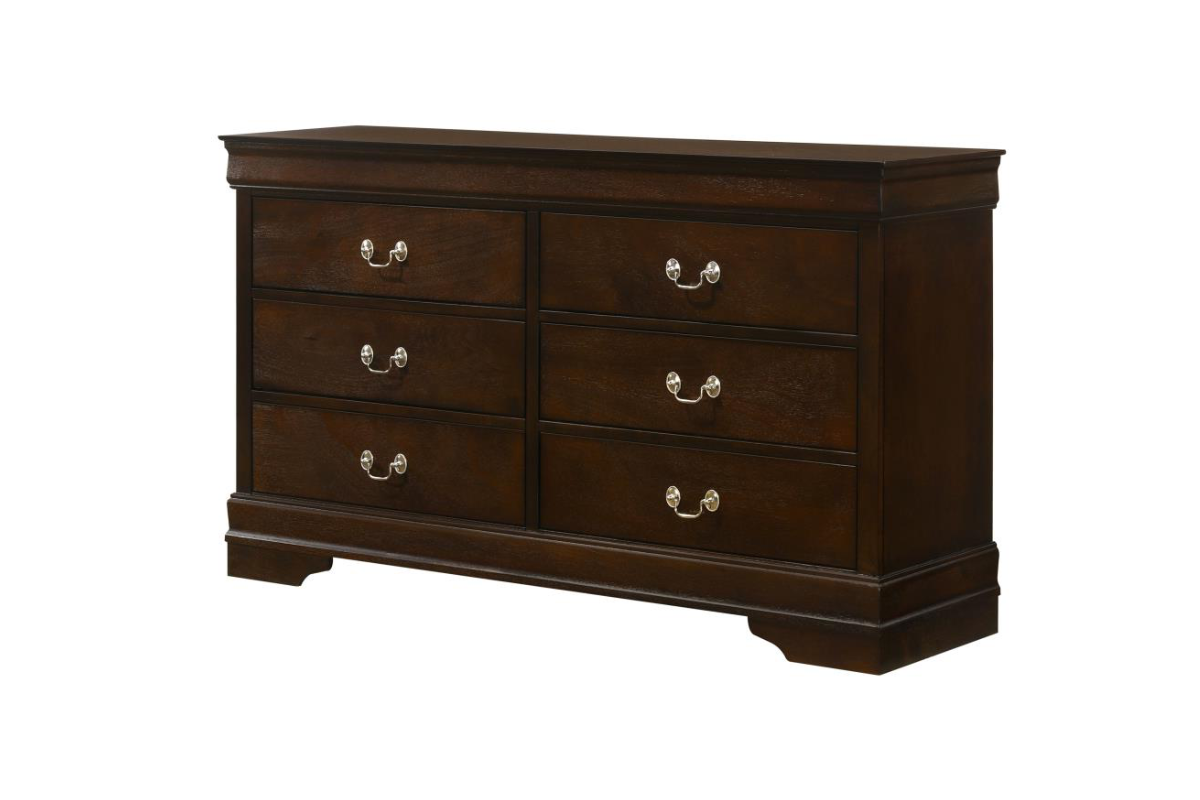 LOUIS PHILIPPE 6-DRAWER DRESSER CAPPUCCINO