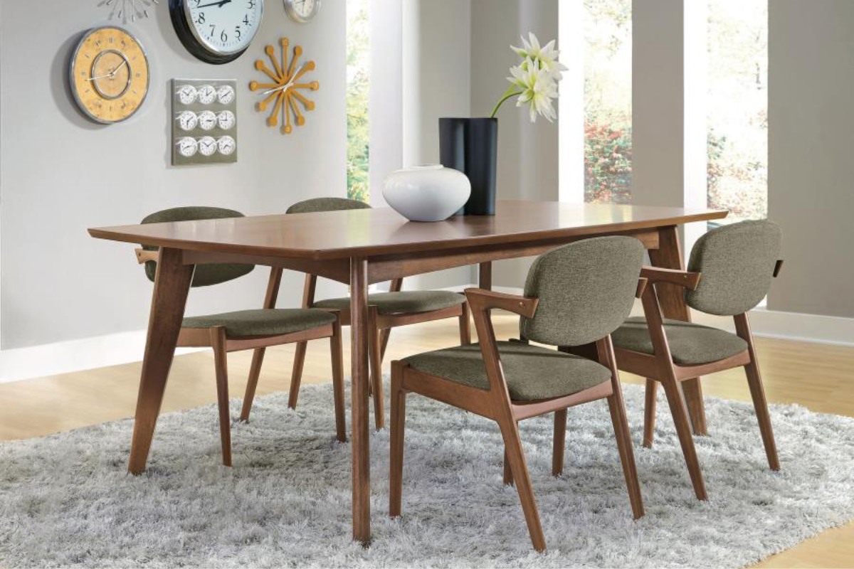 MALONE 5-PIECE RECTANGULAR DINING TABLE SET DARK WALNUT
