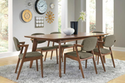 MALONE 7-PIECE RECTANGULAR DINING TABLE SET DARK WALNUT