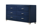 MELODY 6-DRAWER UPHOLSTERED DRESSER PACIFIC BLUE