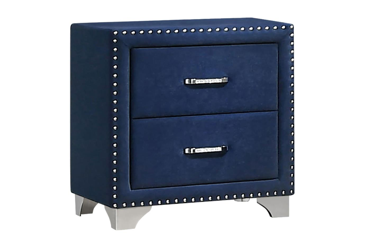 MELODY UPHOLSTERED 2-DRAWER NIGHTSTAND PACIFIC BLUE