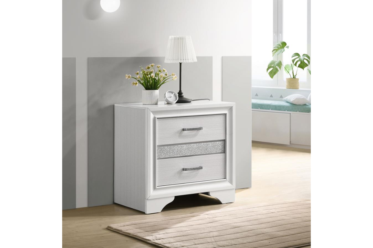 MIRANDA 3-DRAWER NIGHTSTAND WHITE