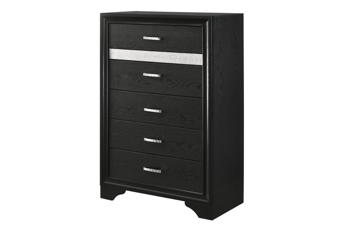 MIRANDA 6-DRAWER BEDROOM CHEST BLACK