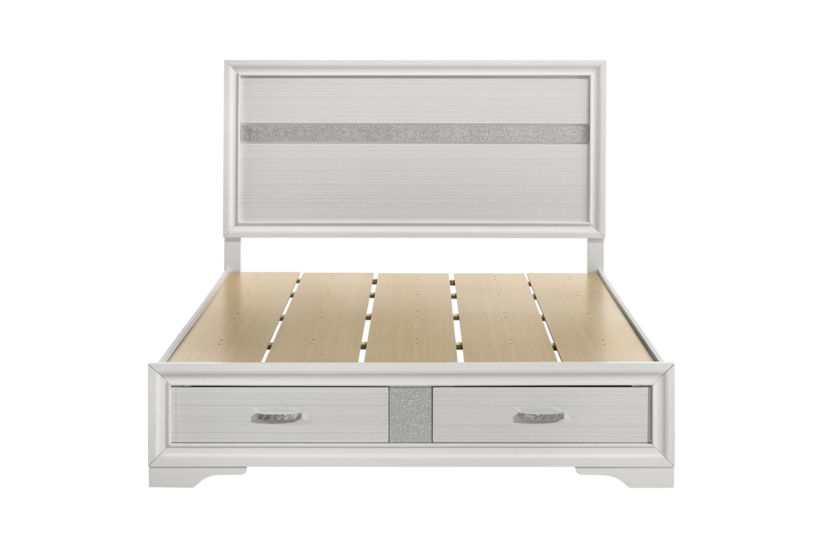 MIRANDA 51-INCH WOOD QUEEN STORAGE PANEL BED WHITE