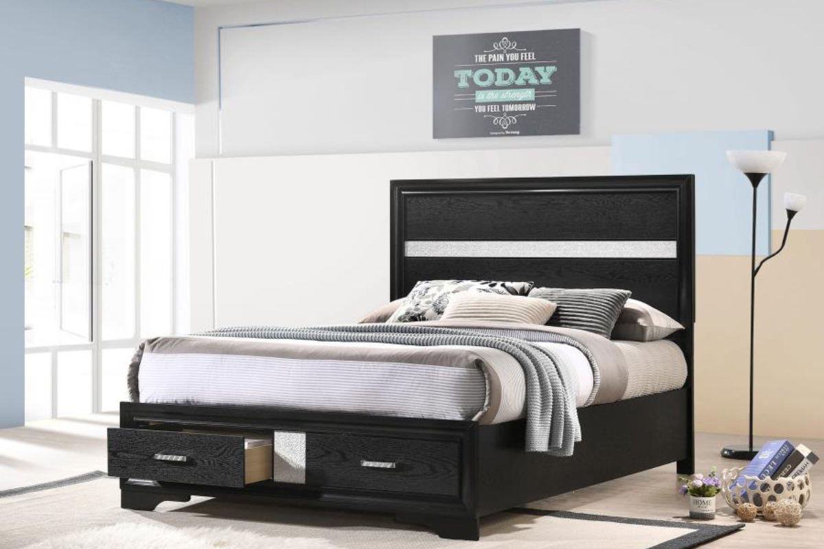 MIRANDA 51-INCH WOOD QUEEN STORAGE PANEL BED WHITE