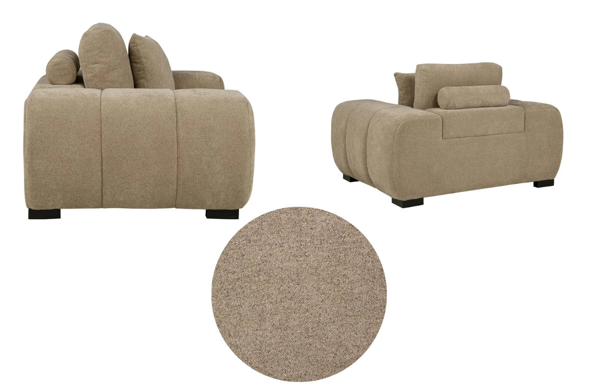 OCTAVIA UPHOLSTERED TRACK ARM ACCENT CHAIR CAMEL