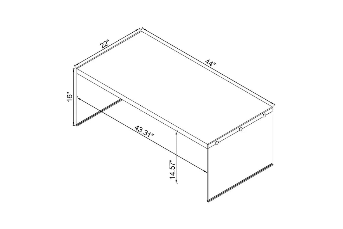 OPAL RECTANGULAR GLASS FRAME COFFEE TABLE WHITE HIGH GLOSS