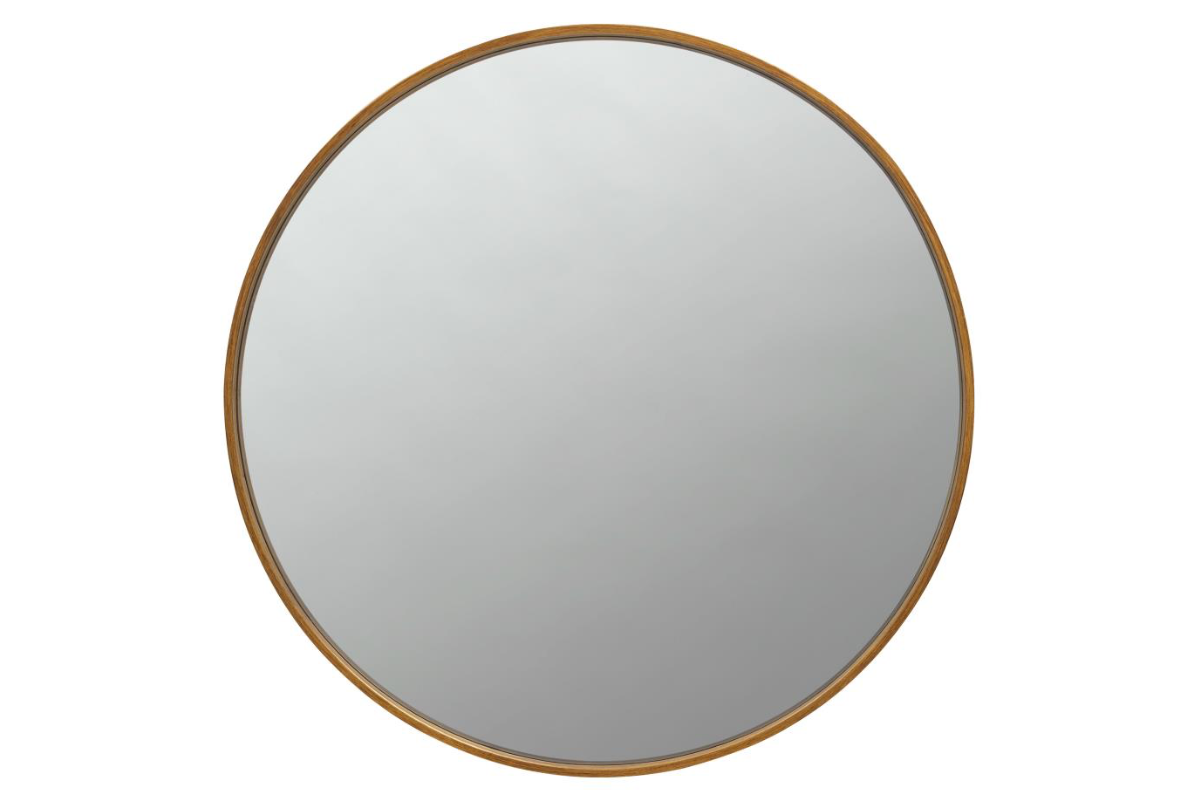 O'MALLEY 40 X 40 INCH ROUND FRAMED WALL MIRROR BRASS