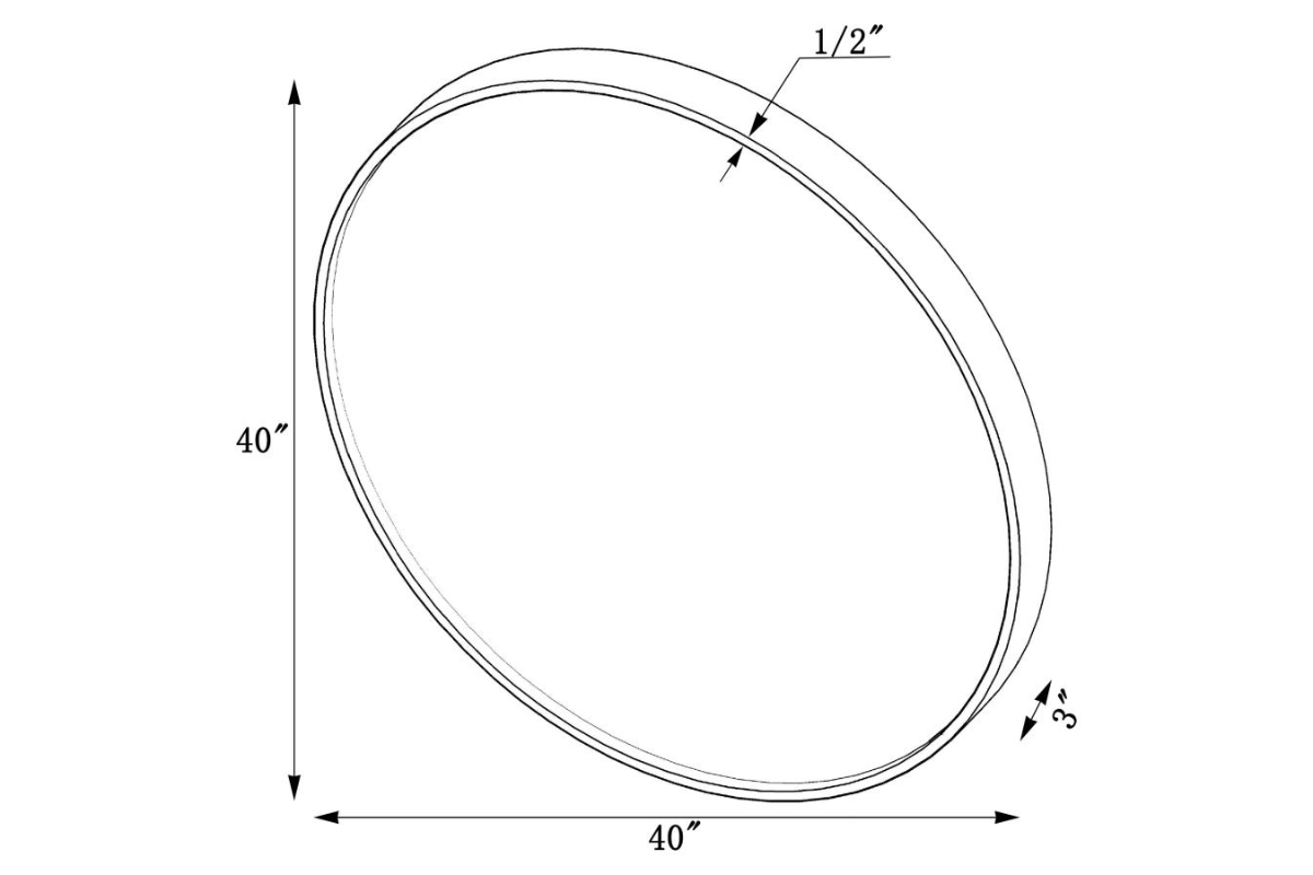 O'MALLEY 40 X 40 INCH ROUND FRAMED WALL MIRROR BRASS