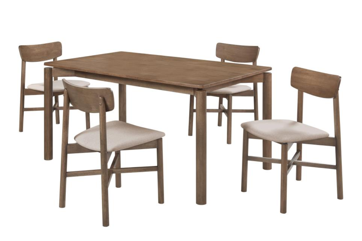 PARKRIDGE  5-PIECE 59-INCH WOOD DINING SET NATURAL WALNUT