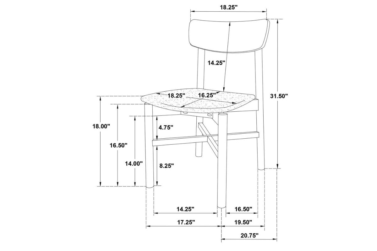 PARKRIDGE  5-PIECE 59-INCH WOOD DINING SET NATURAL WALNUT
