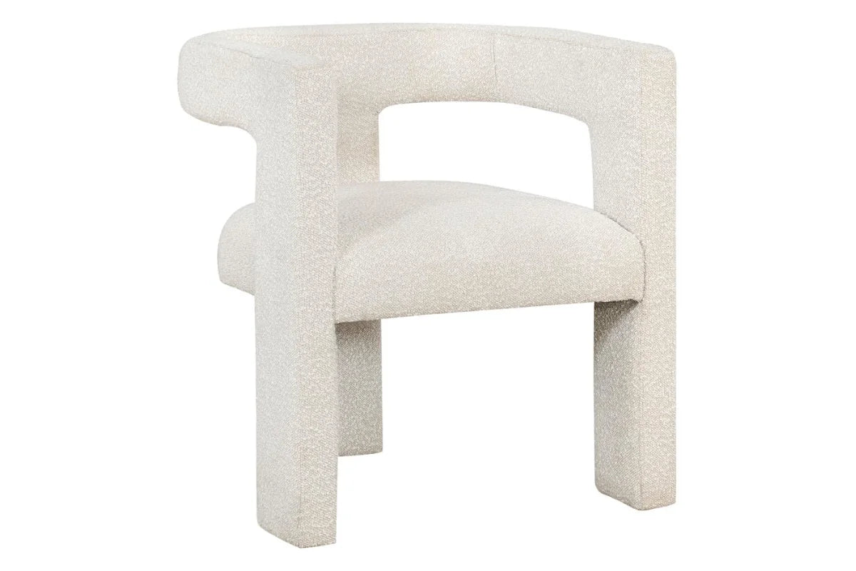 PETRA BOUCLE UPHOLSTERED ACCENT SIDE CHAIR WHITE