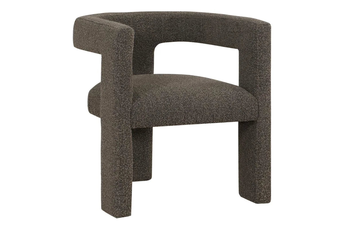 PETRA BOUCLE UPHOLSTERED ACCENT SIDE CHAIR CHOCOLATE BROWN