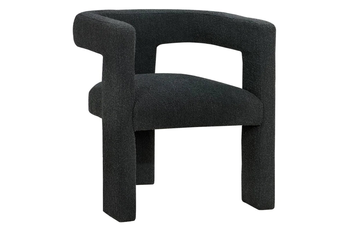 PETRA BOUCLE UPHOLSTERED ACCENT SIDE CHAIR BLACK