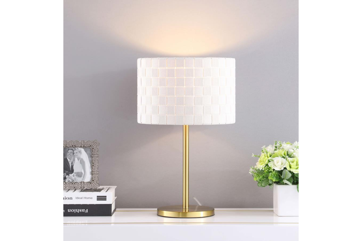 RAMIRO 66-INCH DRUM SHADE METAL BEDSIDE TABLE LAMP GOLD
