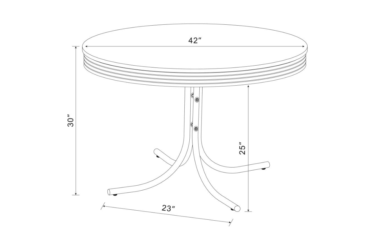 RETRO 5-PIECE ROUND DINING TABLE SET WHITE AND BLACK