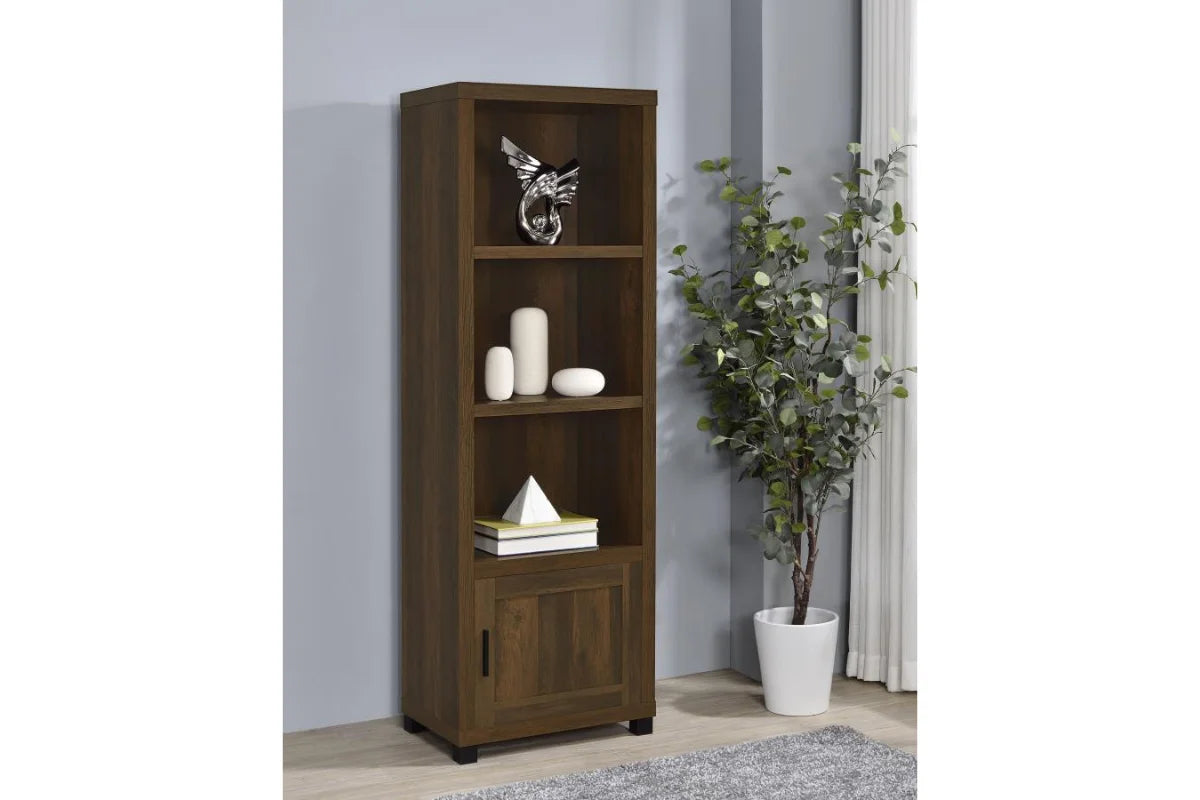 Sachin 3-shelf engineered wood media tower dark pine