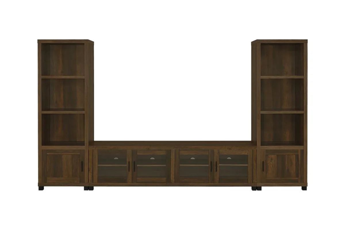 Sachin 3-piece 79-inch tv entertainment center dark pine