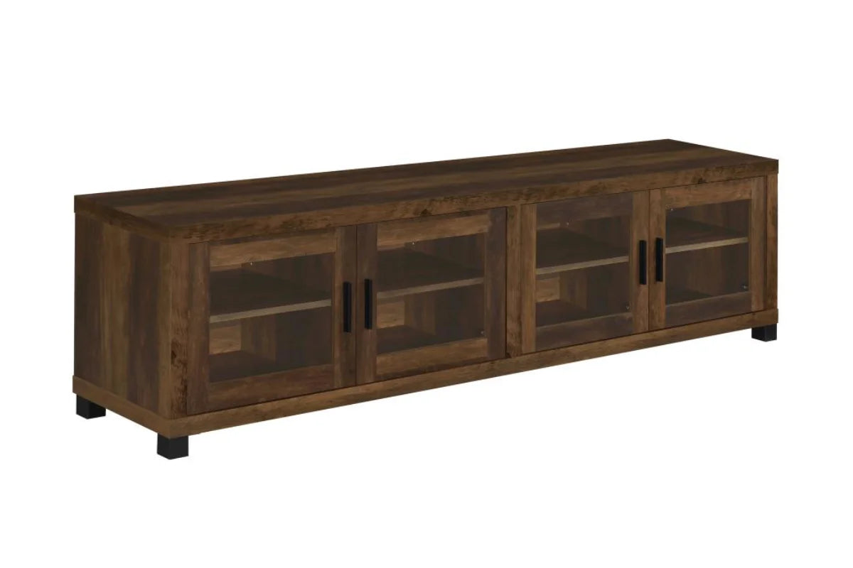 Sachin 4-door engineered wood 79-inch tv stand dark pine