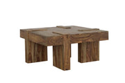 SAMIRA SQUARE SOLID WOOD COFFEE TABLE NATURAL SHEESHAM