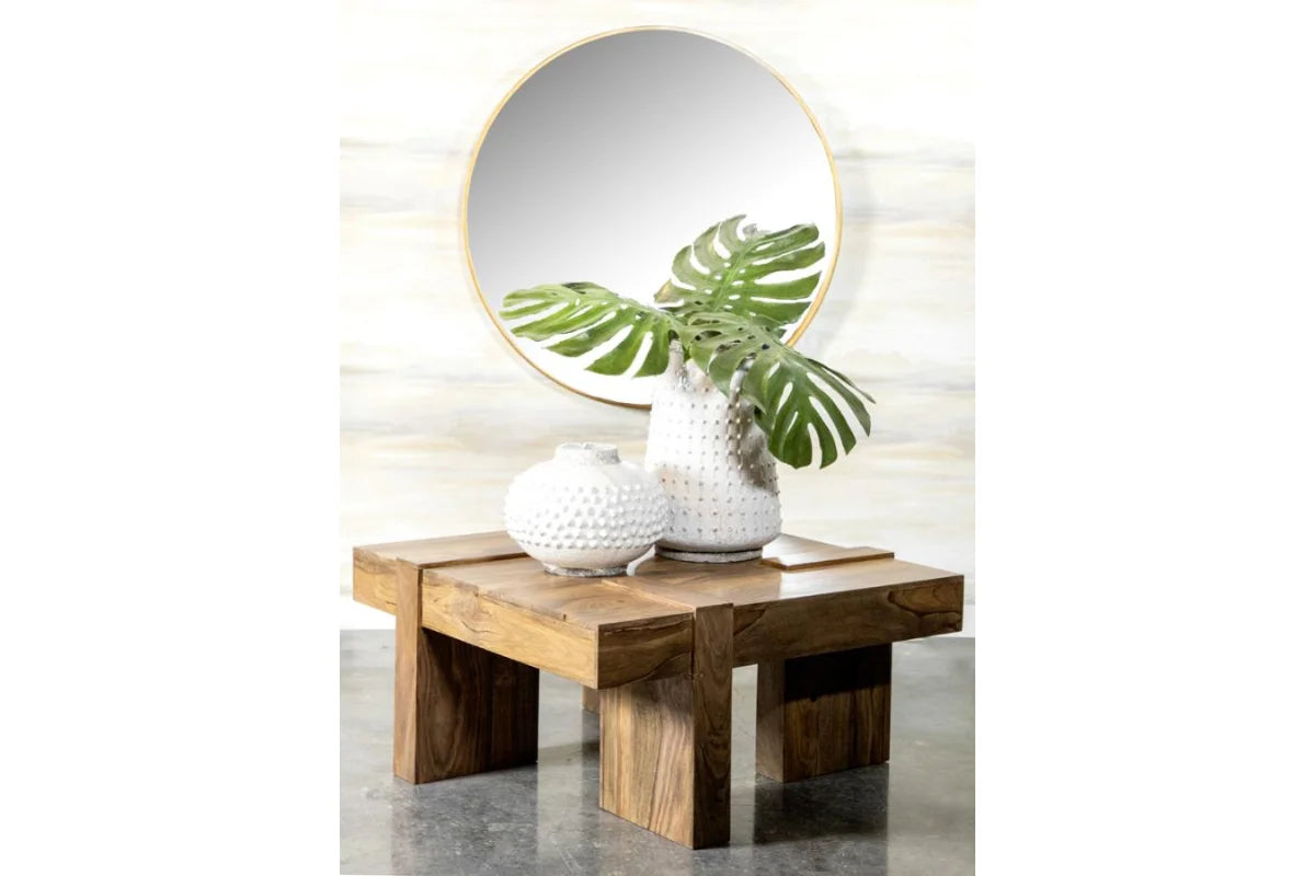 SAMIRA SQUARE SOLID WOOD COFFEE TABLE NATURAL SHEESHAM