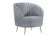 SOPHIA UPHOLSTERED CHANNEL TUFTED BARREL ACCENT CHAIR GREY