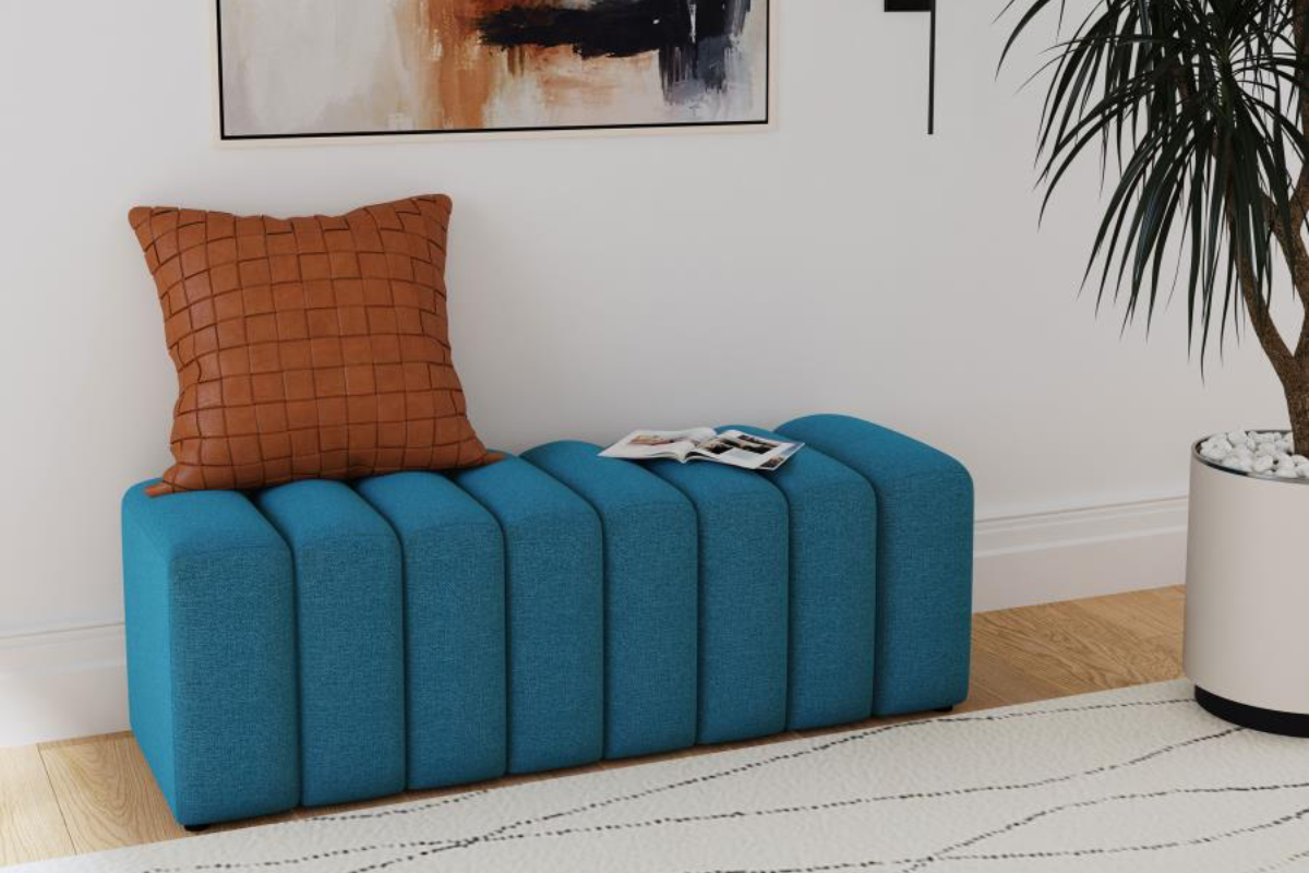 SUMMER FABRIC UPHOLSTERED TUFTED ACCENT BENCH