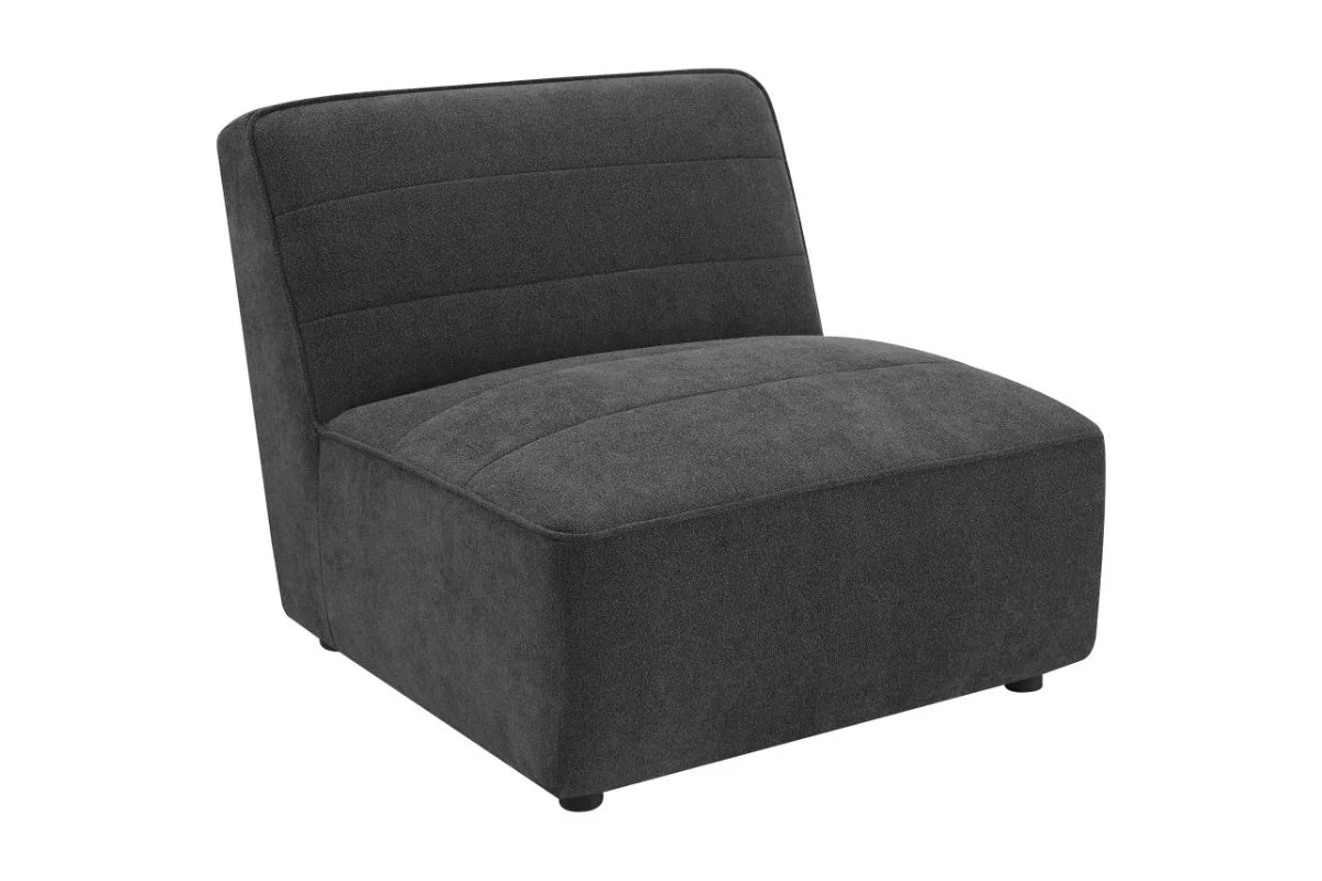 SUNNY UPHOLSTERED ARMLESS CHAIR DARK CHARCOAL