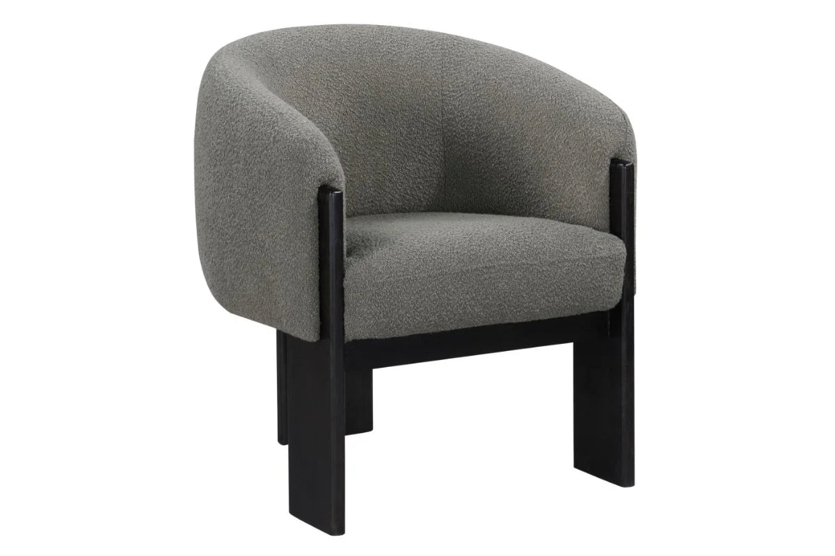 VALDEZ BOUCLE UPHOLSTERED BARREL BACK ACCENT CHAIR BROWN