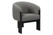 VALDEZ BOUCLE UPHOLSTERED BARREL BACK ACCENT CHAIR BROWN