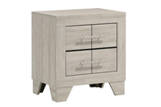 TRENTON 2-DRAWER NIGHTSTAND BEDSIDE TABLE RUSTIC CREAM