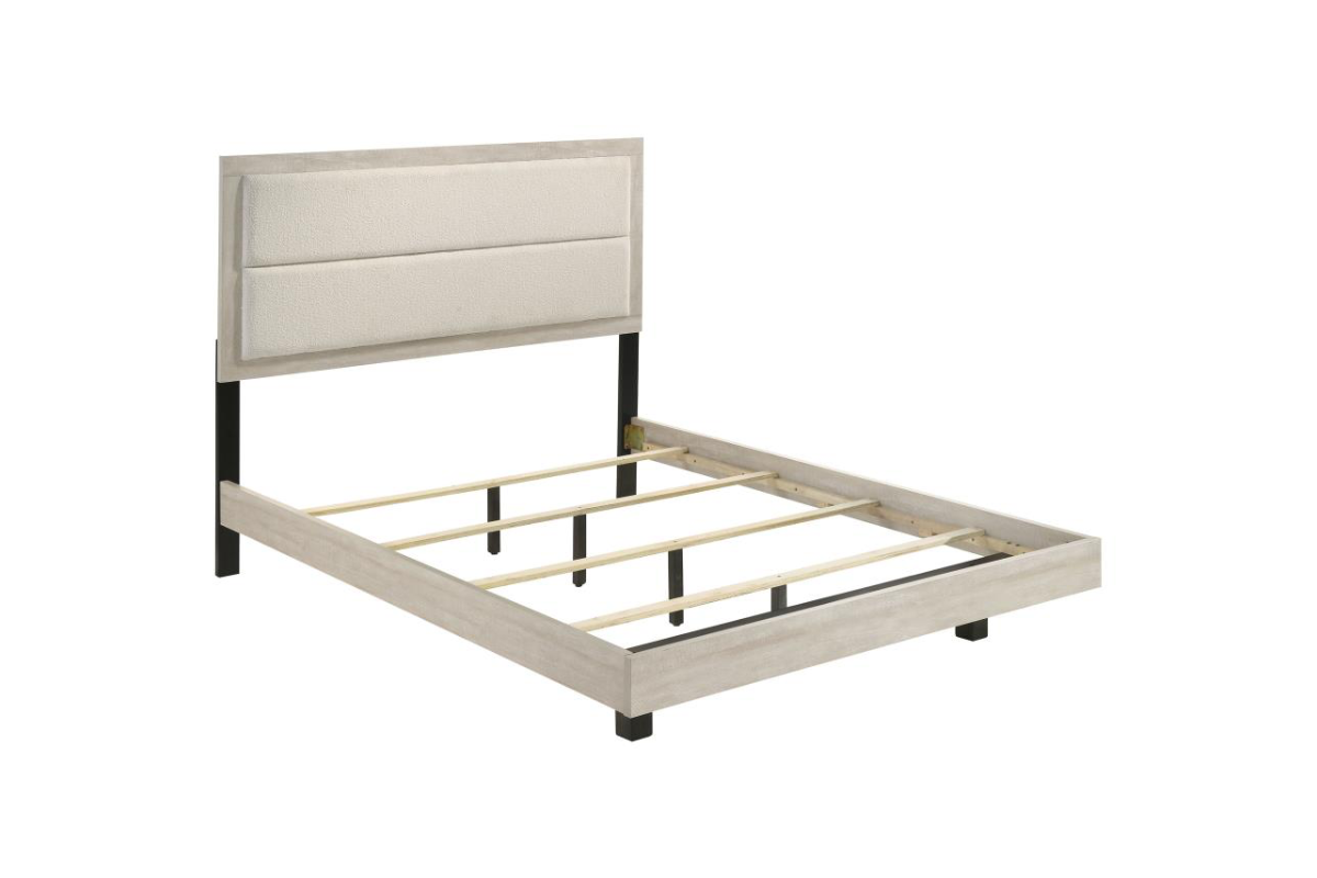 TRENTON 54-INCH WOOD QUEEN PANEL BED RUSTIC CREAM
