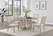 Trofeo 5 Piece Round Dining Set White Washed