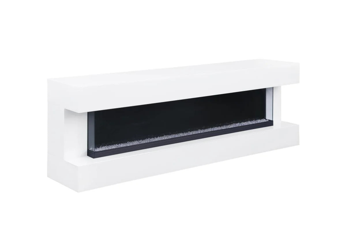 Vallerie 71-inch bt speaker TV stand fireplace console white