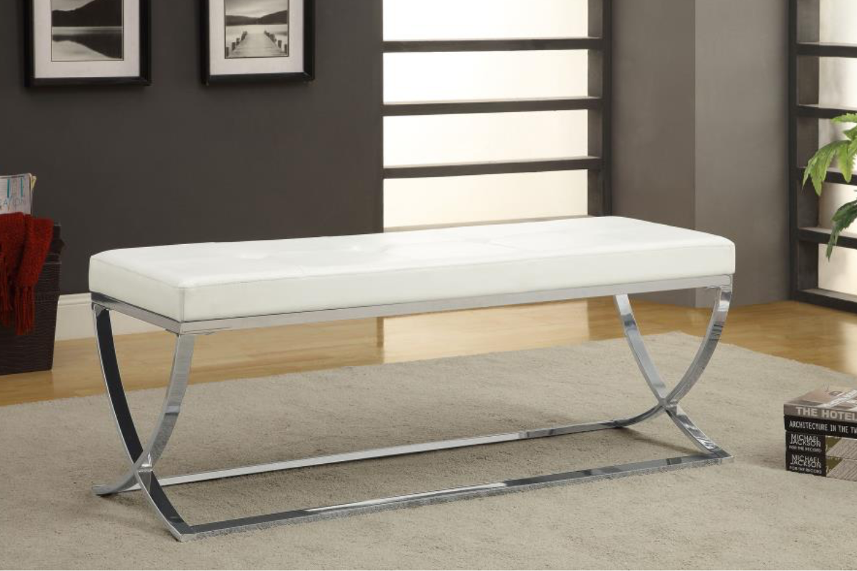 WALTON LEATHERETTE UPHOLSTERED TUFTED ACCENT BENCH