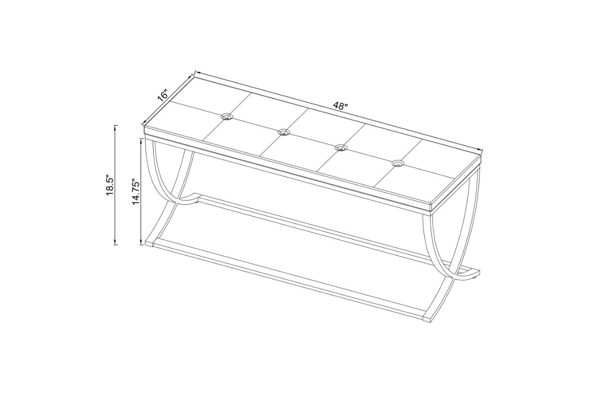 WALTON LEATHERETTE UPHOLSTERED TUFTED ACCENT BENCH