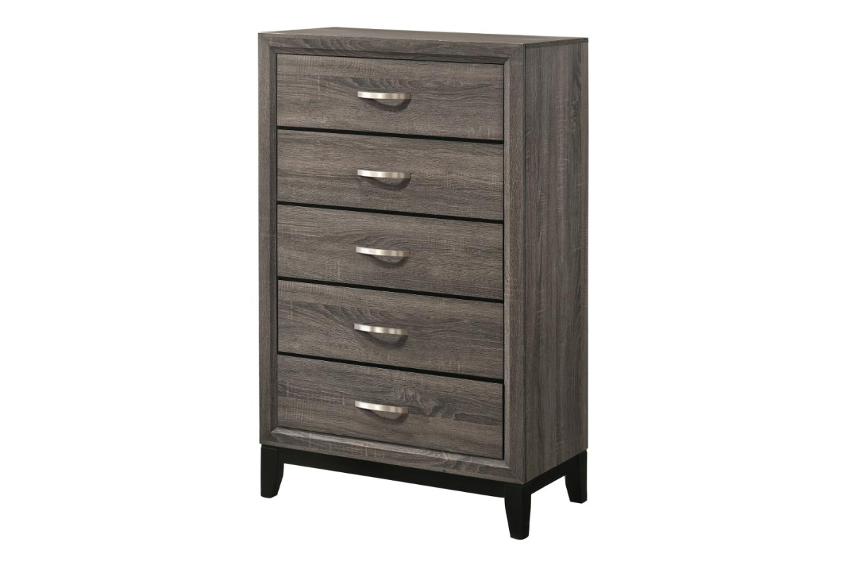 WATSON 5-DRAWER BEDROOM CHEST GREY OAK